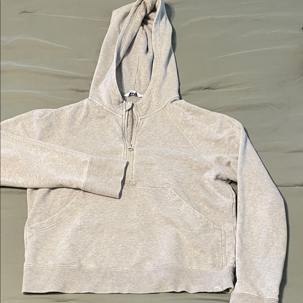 JoyLab Light Gray Half-Zip Hooded Sweatshirt